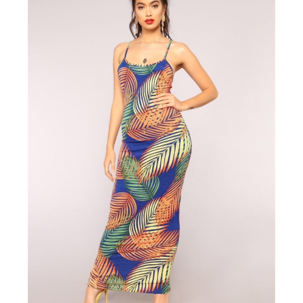 FashionNova Tropical Dress, SZ M, New With Tags